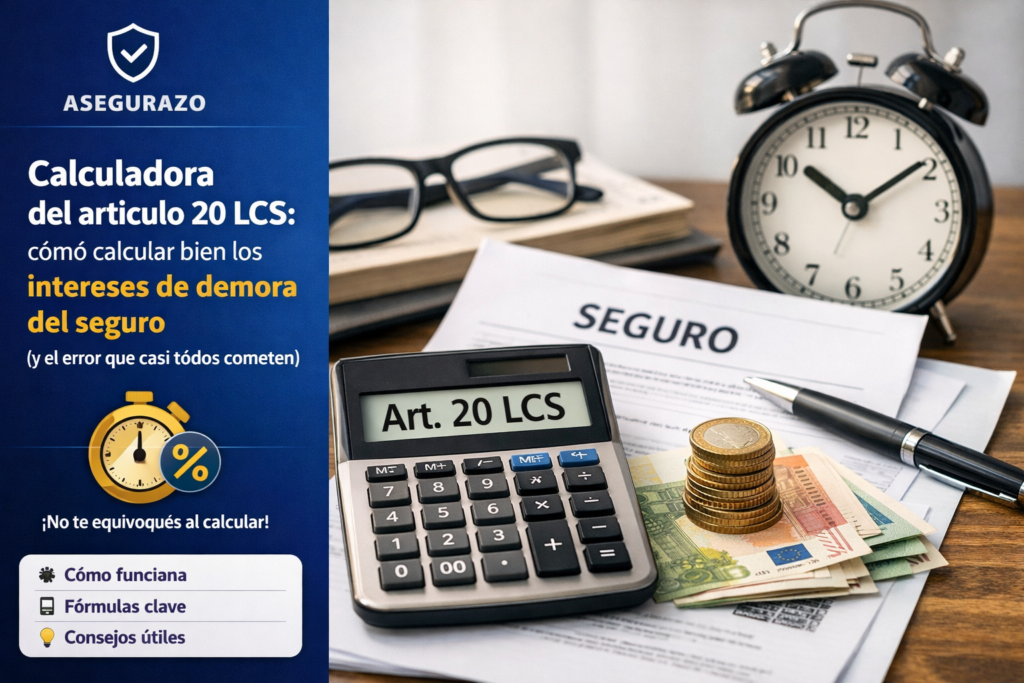 Calculadora del artículo 20 LCS: cómo calcular bien los intereses de demora del seguro (y el error que casi todos cometen)
