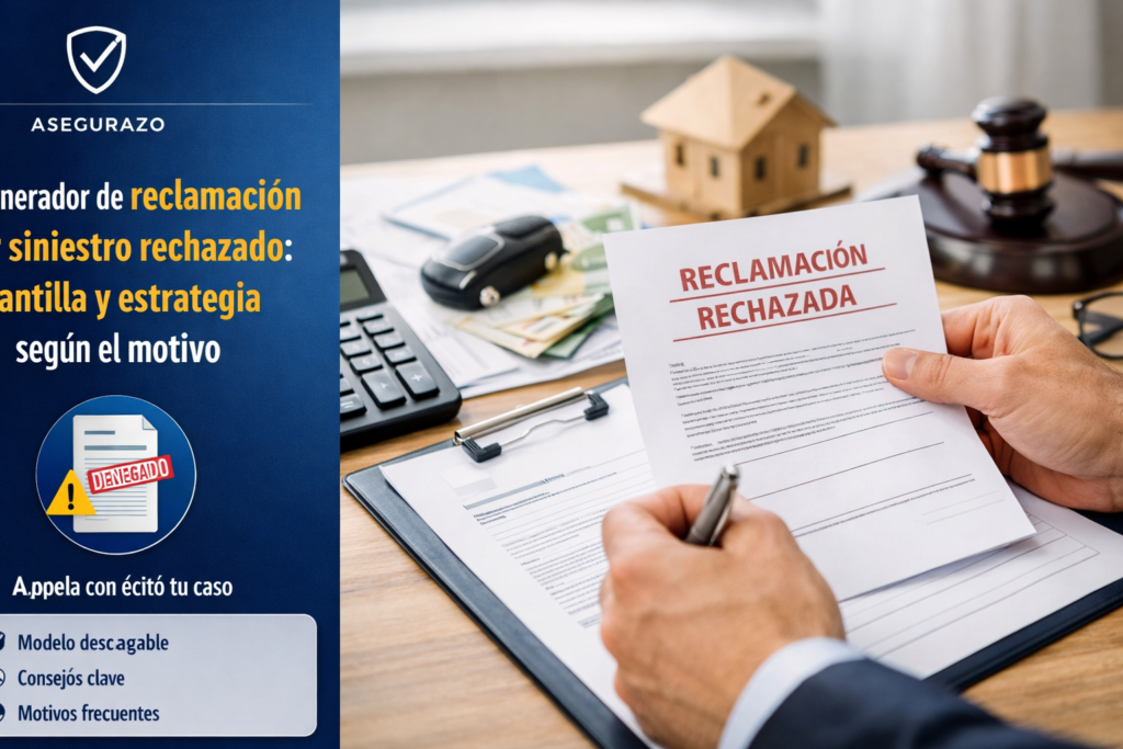 Generador de reclamación por siniestro rechazado: plantilla y estrategia según el motivo