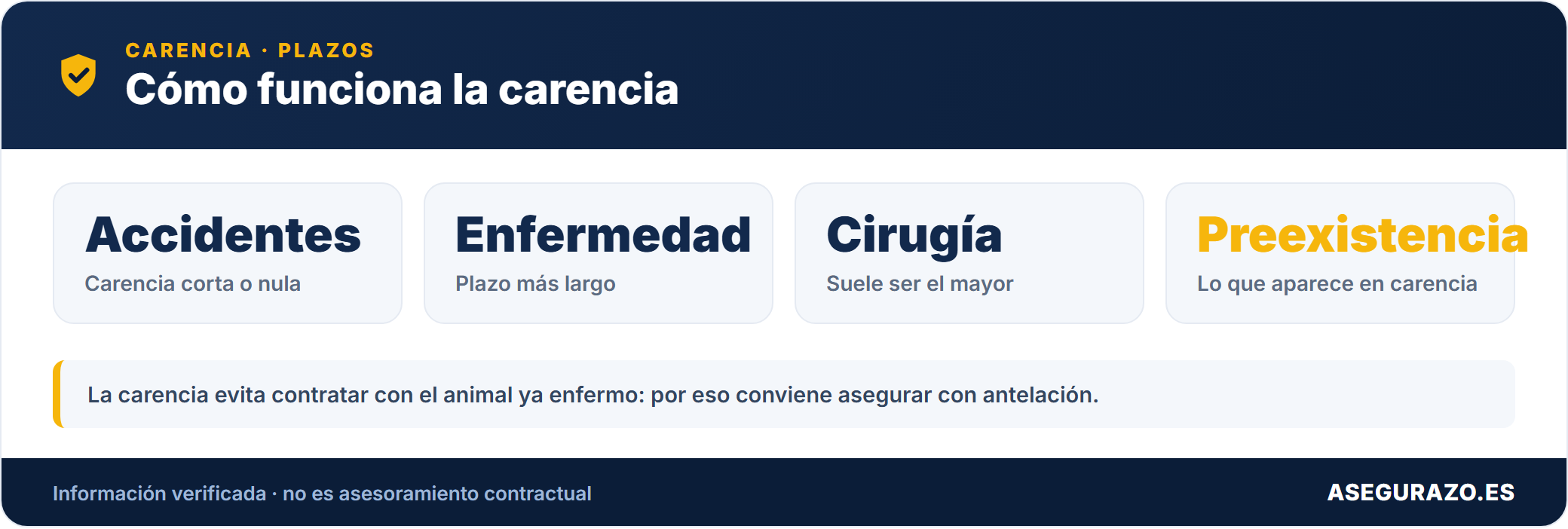 El periodo de carencia en el seguro de mascotas: qué es, cuánto dura y qué se cubre desde el primer día