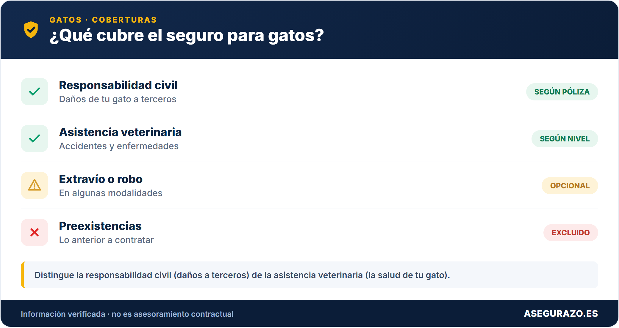 Seguro para gatos: ¿existe, qué cubre y merece la pena en 2026?