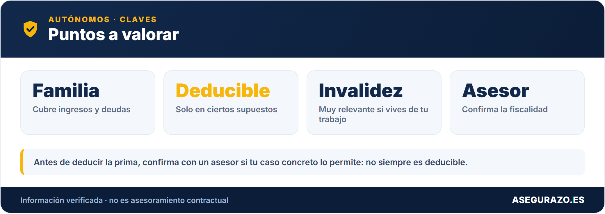 Seguro de vida para autónomos: coberturas, ventajas fiscales y cuándo interesa
