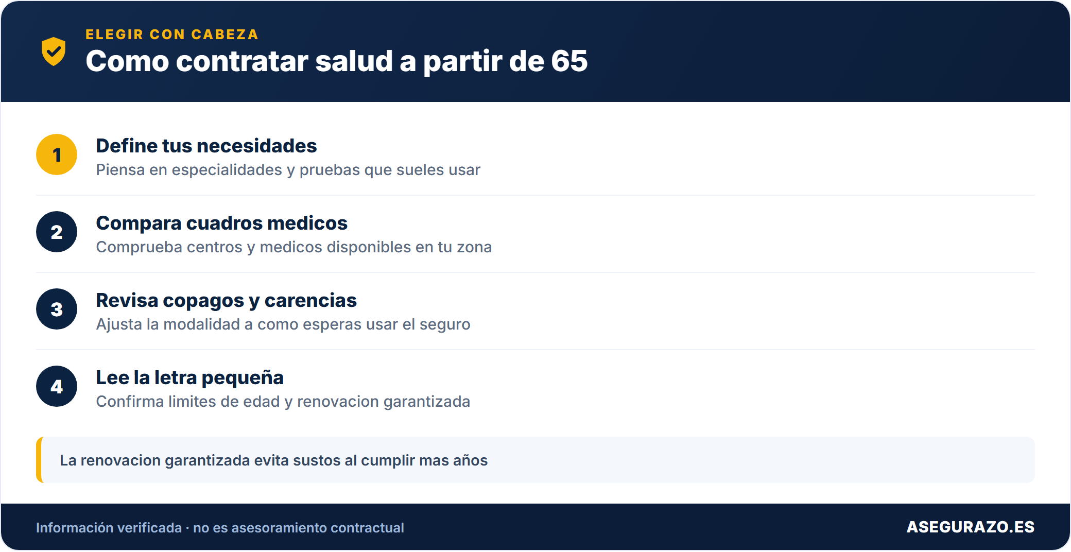 Pasos para contratar salud siendo mayor