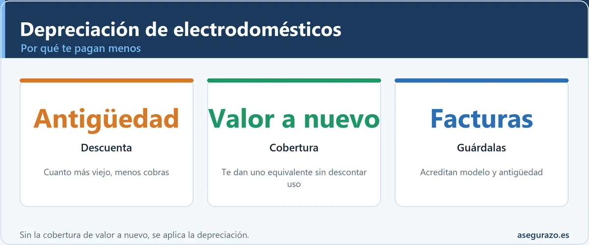 Cómo se calcula la depreciación de un electrodoméstico en el seguro