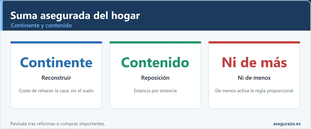 Cómo calcular la suma asegurada del hogar: continente y contenido