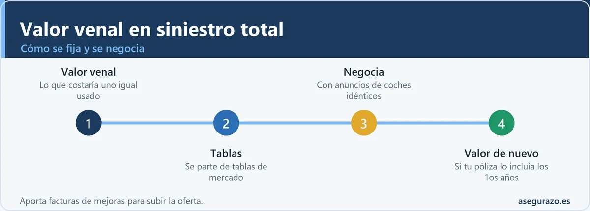Cómo se fija y se negocia el valor venal en un siniestro total