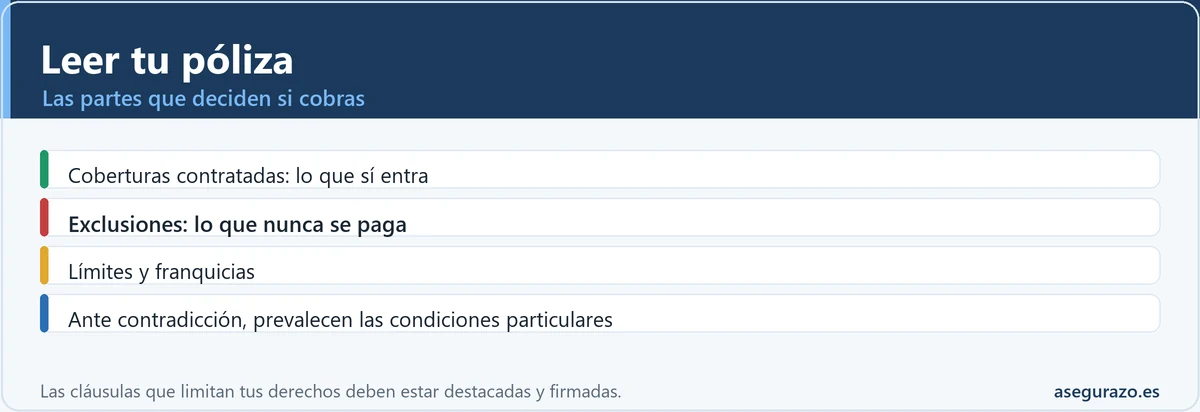 Cómo leer una póliza de seguros: coberturas, exclusiones y límites