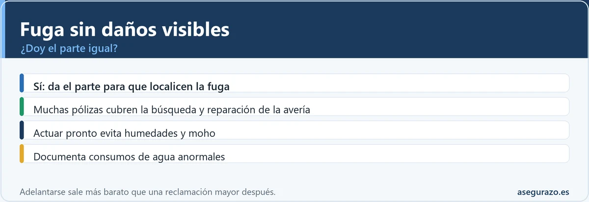 Conviene dar parte de una fuga aunque no haya daños visibles