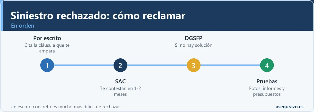 Cómo reclamar un siniestro rechazado por la aseguradora