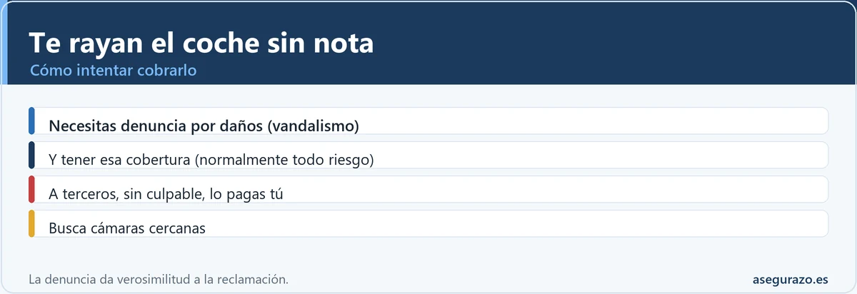 Qué hacer si te rayan el coche sin dejar nota