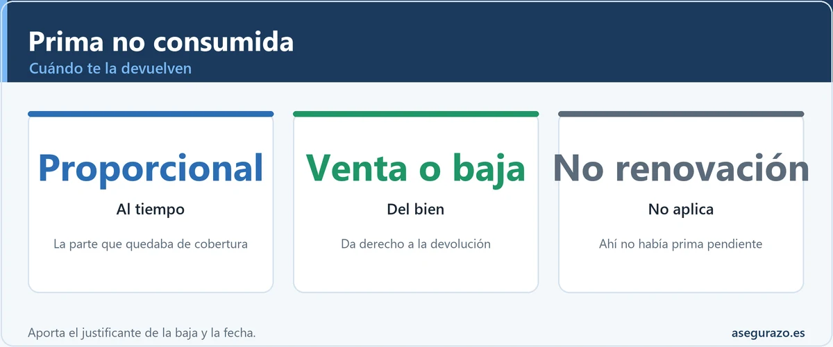 Cuándo se devuelve la prima no consumida al dar de baja