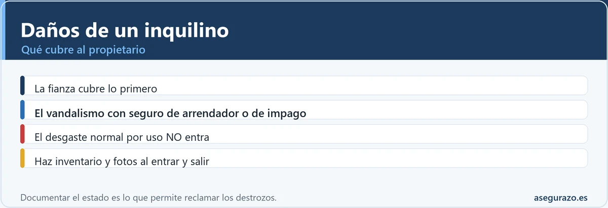 Qué cubre al propietario ante los daños que causa un inquilino