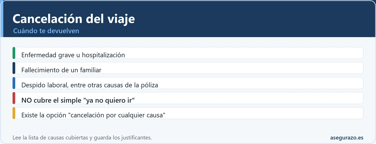 Cuándo cubre la cancelación del seguro de viaje