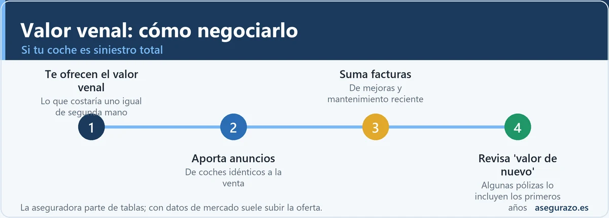 Infografía para negociar al alza el valor venal del coche en un siniestro total