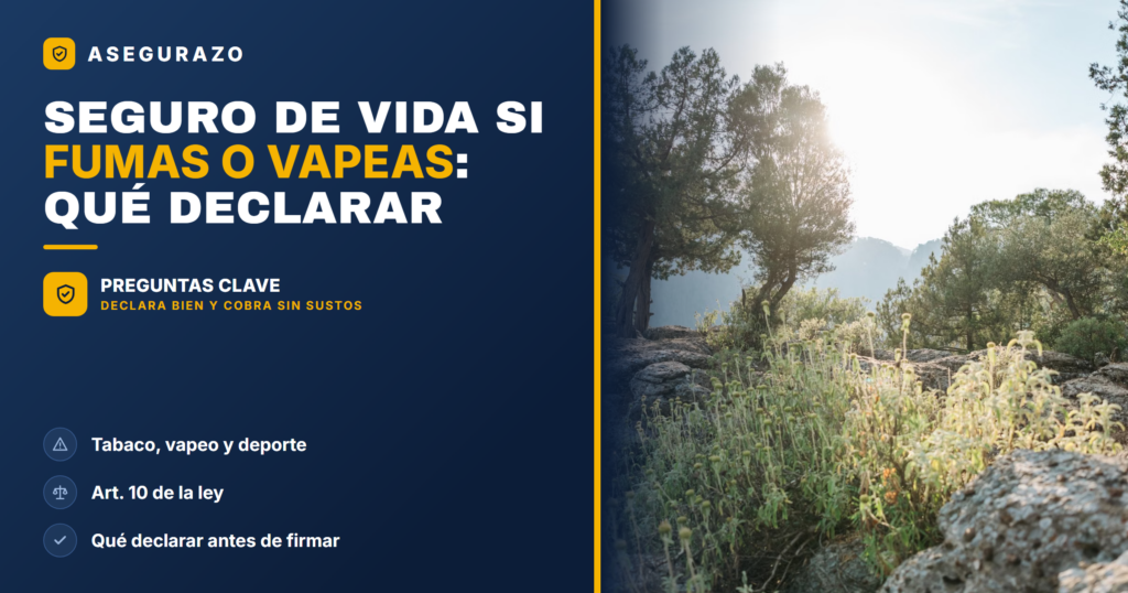 Seguro de vida fumador, vapeo y deporte de riesgo: qué declarar - Asegurazo